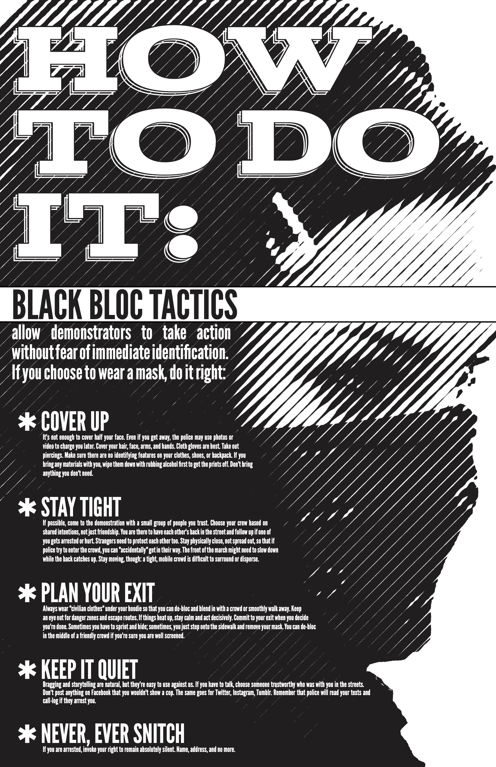Photo of ‘Black Bloc Tactics’ front side